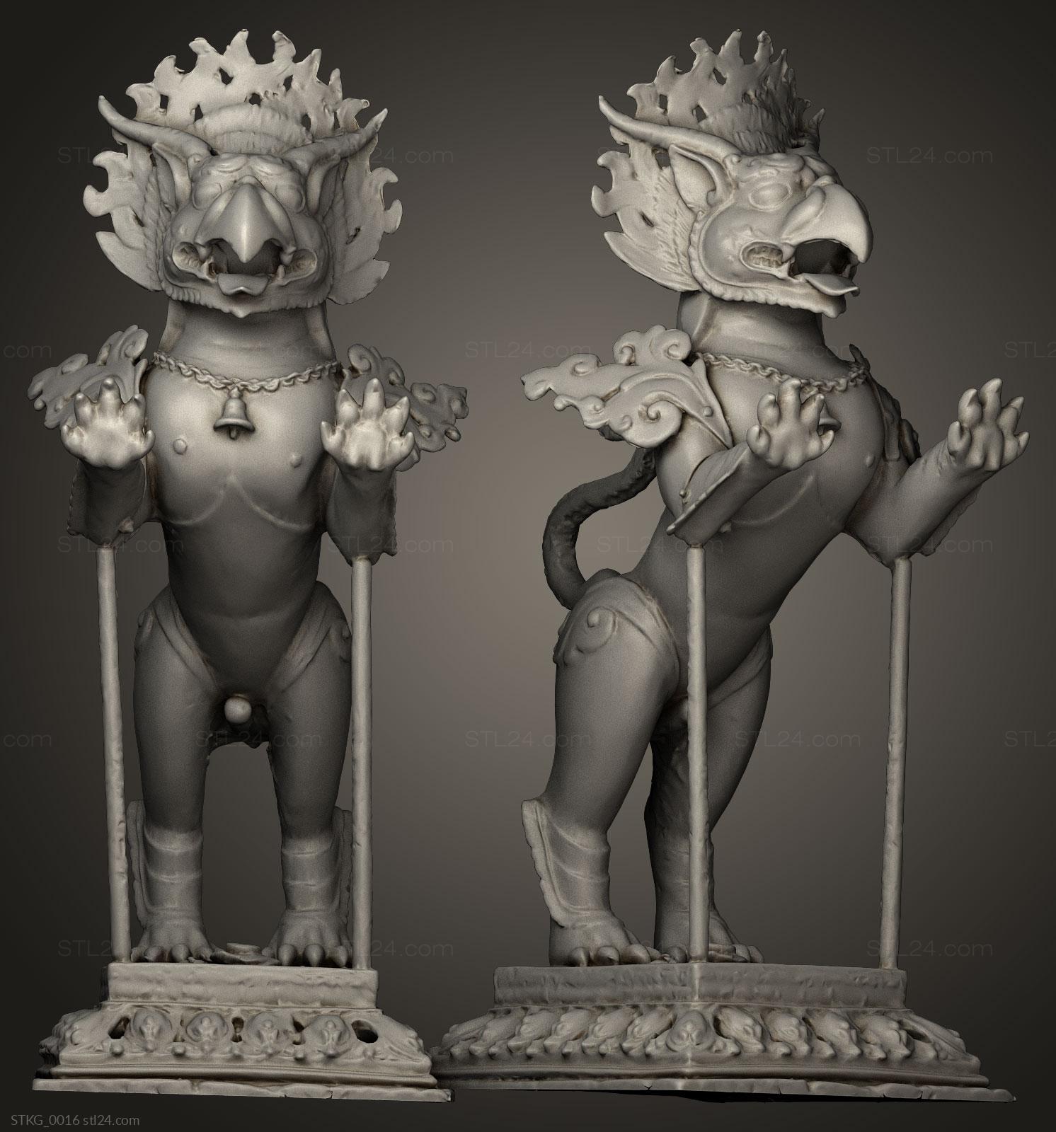 Figurines of griffins and dragons