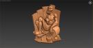 Cheerful old man in the bath. Download free 3d model for cnc - USPD_0018 3D